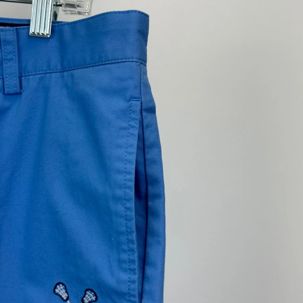 Vineyard Vines Mens 35 Blue Lacrosse Stick Embroidered Classic Club Shorts NWT